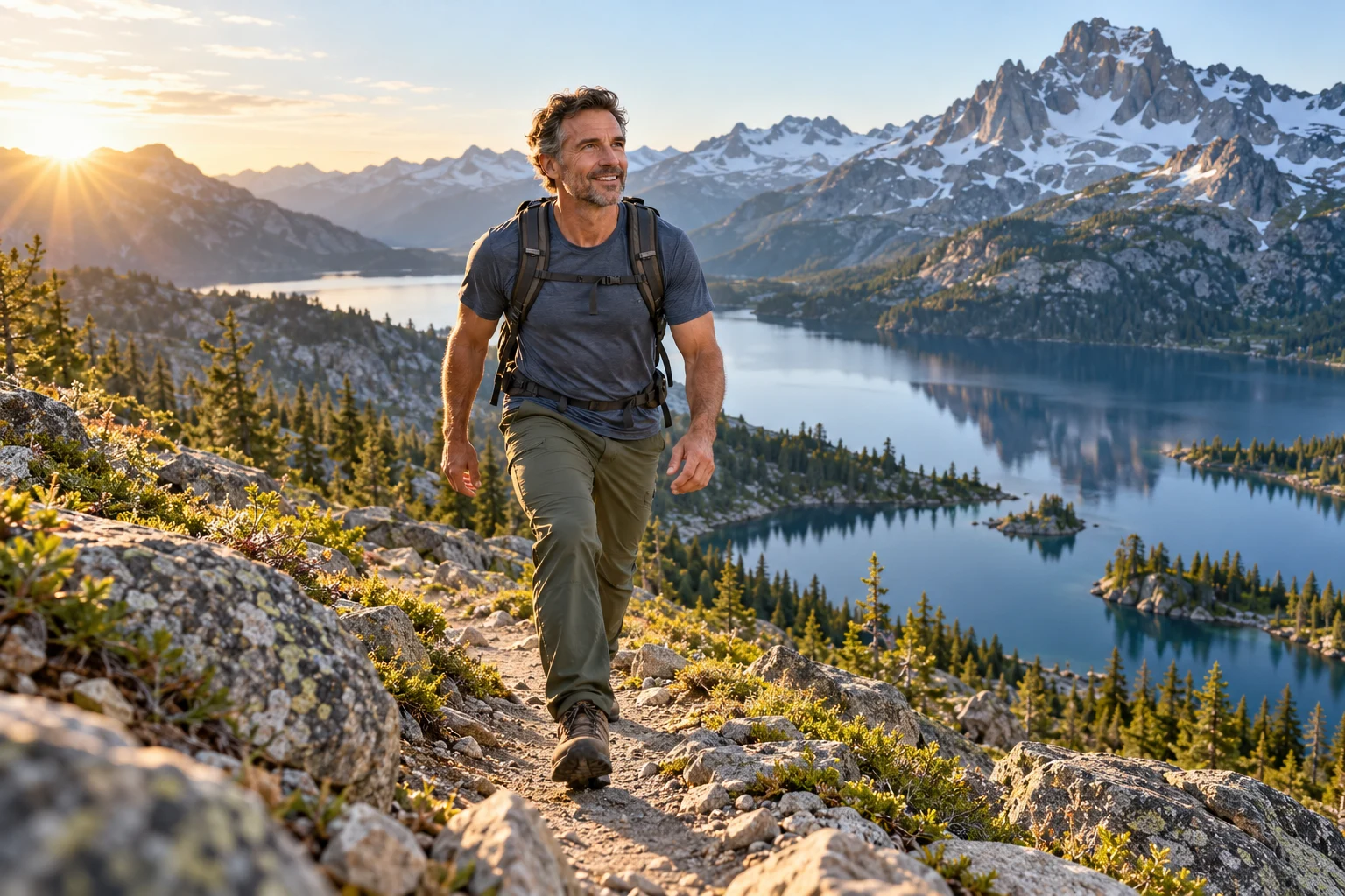 Hiking and walking in the mountains